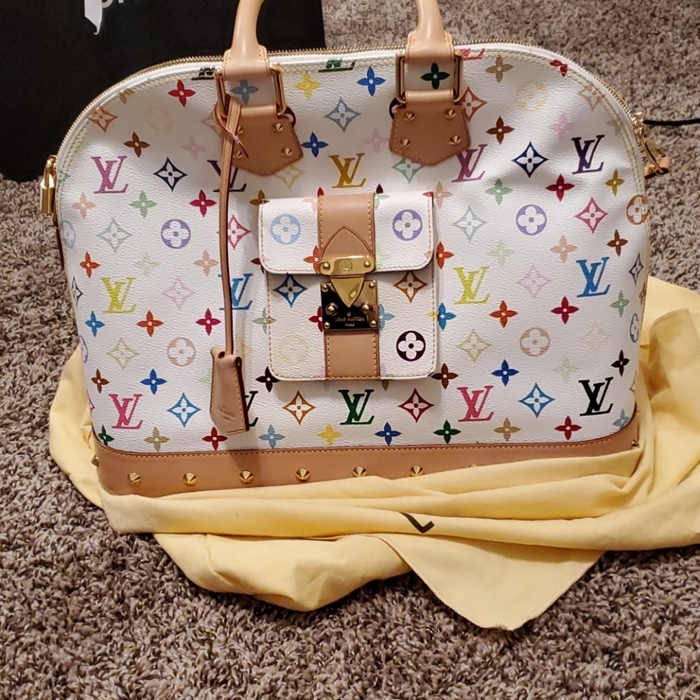 Louis vuitton multicolor white monogram alma